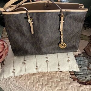 Michael Kors Brown and Tan Tote Bag